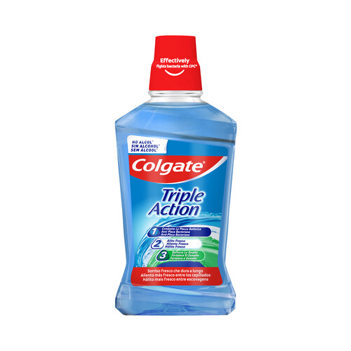 Alcampo COLGATE Enjuague bucal de uso diario sin alcohol y con CPC COLGATE Triple action 500 ml