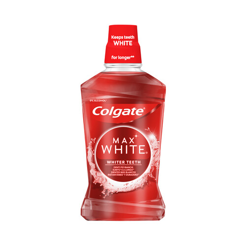 Alcampo COLGATE Max white Enjuague bucal diario sin alcohol con acción blanqueante y con CPC 500 ml