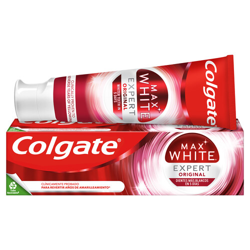 Alcampo COLGATE Pasta de dientes blanqueadora con flúor y sabor a menta COLGATE Max white expert 75 ml