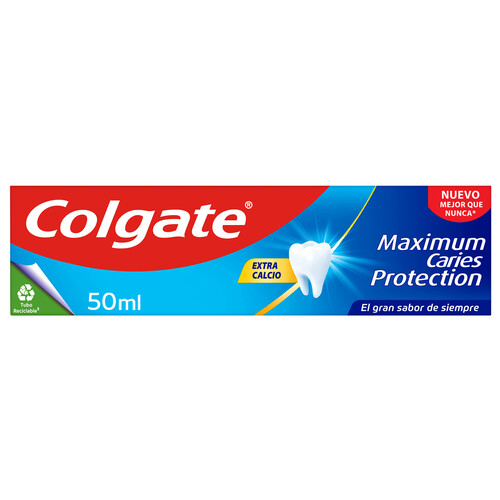 Alcampo COLGATE Protección caries Pasta de dientes con flúor calcio y protección contra las caries sabor tradicional