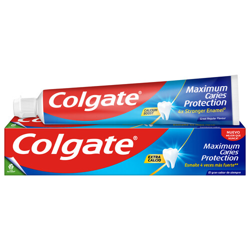 Alcampo COLGATE Protección caries Pasta de dientes con flúor calcio y protección frente a las caries con sabor a menta 75 ml