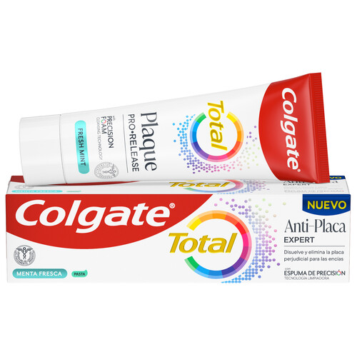 Alcampo COLGATE Total expert menta fresca Pasta de dientes de uso diario con espuma de precisión y acción anti-placa 75 ml