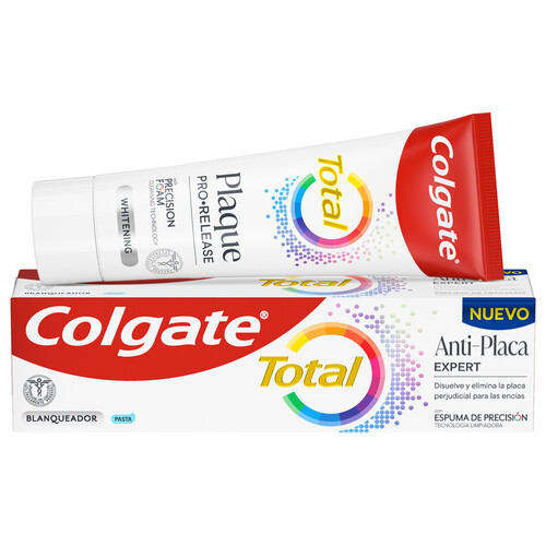 Alcampo COLGATE Total expert Pasta de dientes blanqueante y anti-placa con espuma de precisión 75 ml