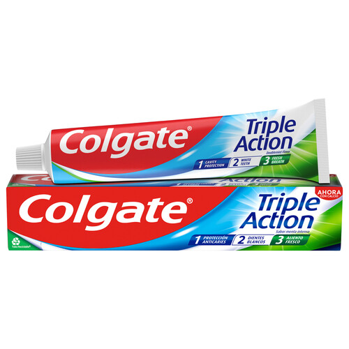 Alcampo COLGATE Triple acción Pasta de dientes con flúor calcio y sabor a menta 75 ml