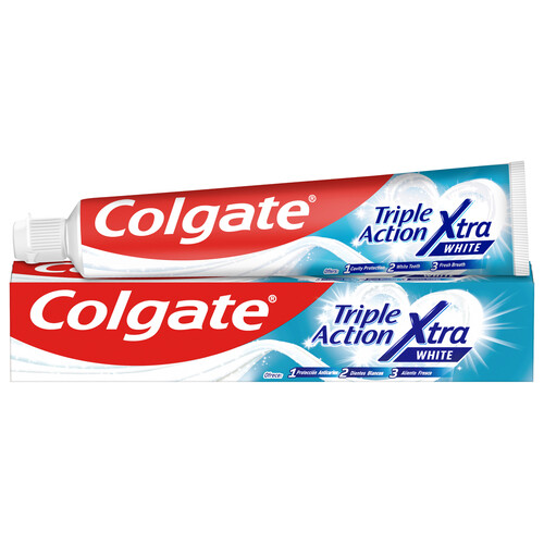 Alcampo COLGATE Xtra white Pasta de dientes con flúor y triple acción (anticaries blanqueante y aliento fresco) 75 ml