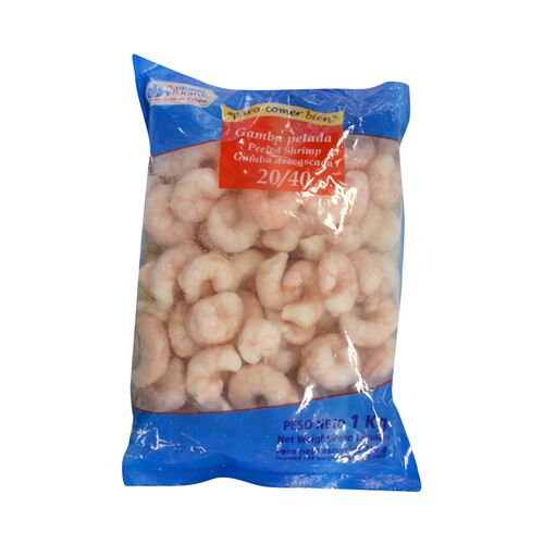 Alcampo CONFREMAR Gambas crudas peladas grandes 20/40 piezas CONFREMAR bolsa de 750 grs