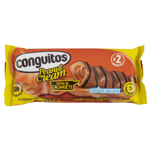 Alcampo CONGUITOS Barrita duo de crema de cacahuete 46 g