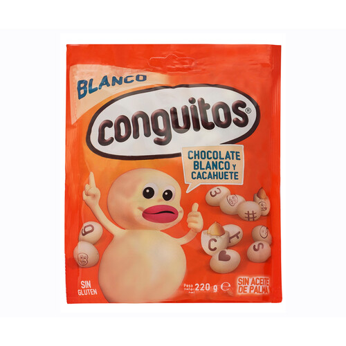 Alcampo CONGUITOS Cacahuetes recubiertos de chocolate blanco 220 g