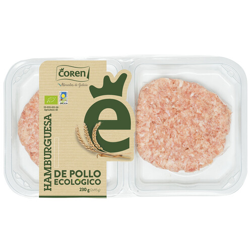 Alcampo COREN Bandeja Con Hamburguesa De Pollo De Procendencia Ecológica 2 X 115 G