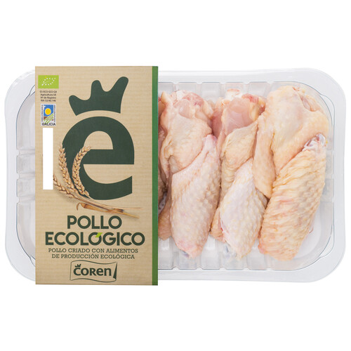 Alcampo COREN Bandeja de alitas de pollo ecológicas sin punta y con piel