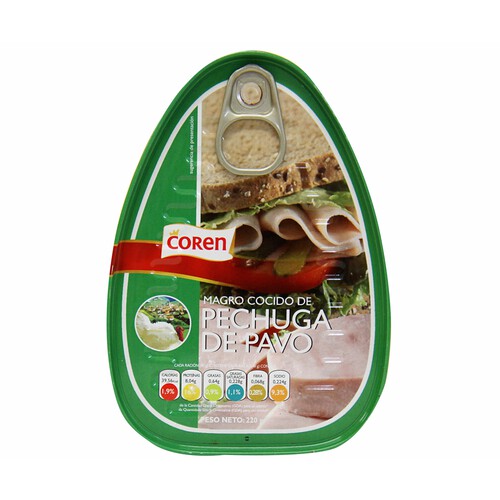 Alcampo COREN Magro de pechuga de pavo cocido COREN lata de 220 g