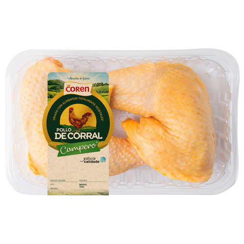 Alcampo COREN Muslos con piel de pollo de corral (campero) Bandeja