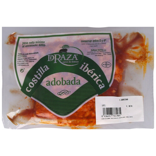 Alcampo Costillas adobadas de cerdo ibérico envasadas al vacio DERAZA