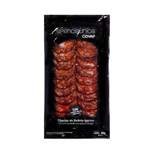 Alcampo COVAP Chorizo de bellota ibérico cortado en finas lonchas COVAP Esenciaúnica 60 g