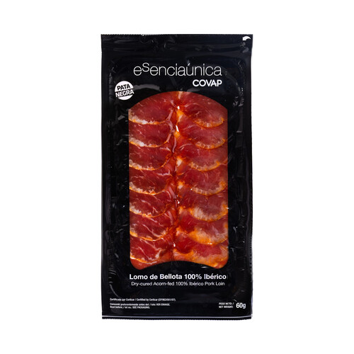 Alcampo COVAP Lomo de bellota 100% ibérico cortado en finas lonchas COVAP Esenciaúnica 60 g