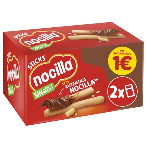 Alcampo Crema de cacao con avellanas con sticks NOCILLA pack de 2 uds. 30 g