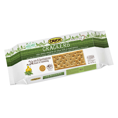 Alcampo CRICH Crackers con aceite de oliva virgen extra y romero 250 g