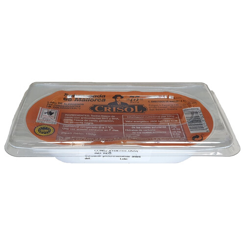 Alcampo CRISOL Sobrasada de Mallorca con IGP Sobrassada de Mallorca CRISOL 150 g
