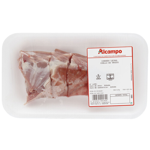 Alcampo Cuello en trozos de cordero lechal ideal para guisos o asados
