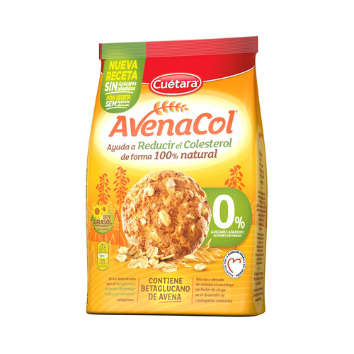 Alcampo CUÉTARA Avenacol Galletas de avena 0% azúcar 250 g
