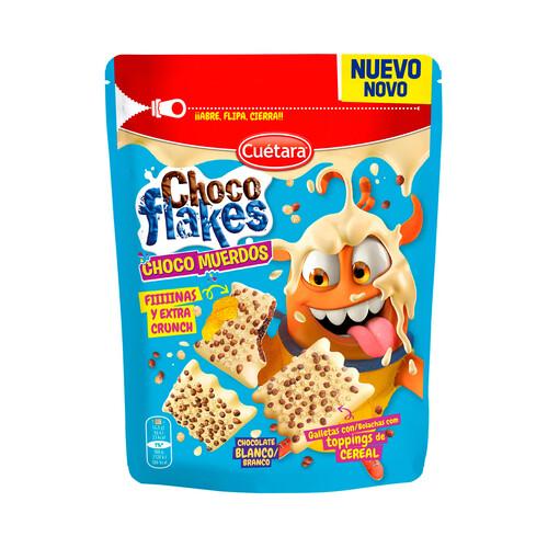 Alcampo CUÉTARA Chocoflakes Galletas de chocolate bañadas en chocolate blanco 100g