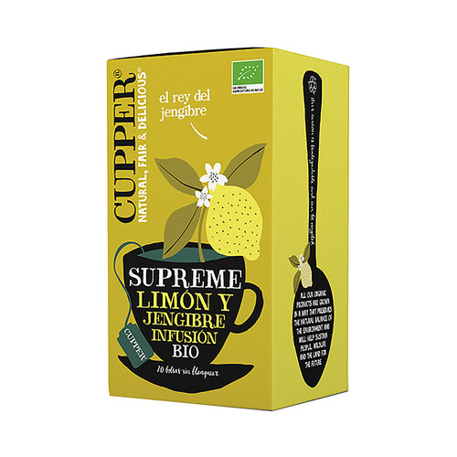 Alcampo CUPPER Supreme Infusión de limón y jengibre ecológicos 20 uds. 50 g