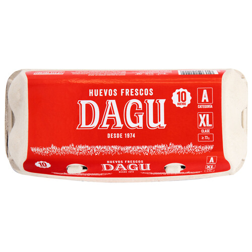 Alcampo DAGU Huevos de gallinas en jaulas acondicionadas frescos clase XL y cat. A 10 uds