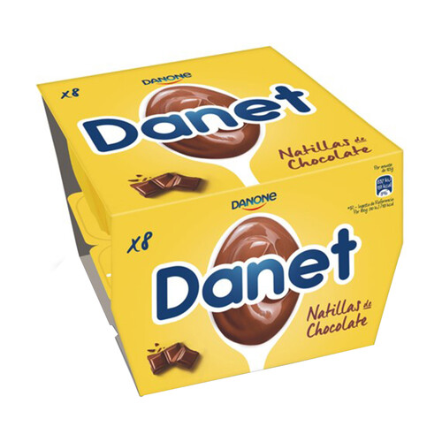 Alcampo DANET Natillas de chocolate elaboradas sin gluten DANET de Danone 8 x 120 g