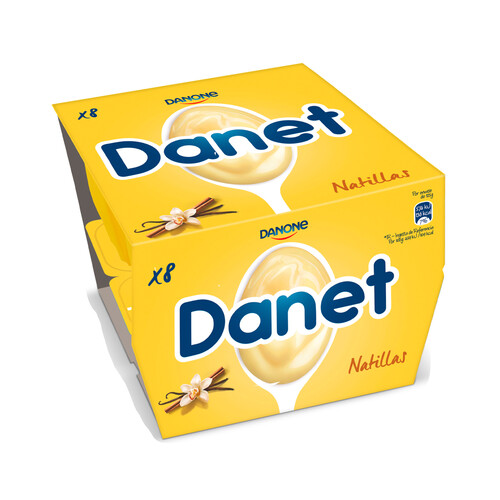Alcampo DANET Natillas de vainilla elaboradas sin gluten DANET de Danone 8 x 120 g