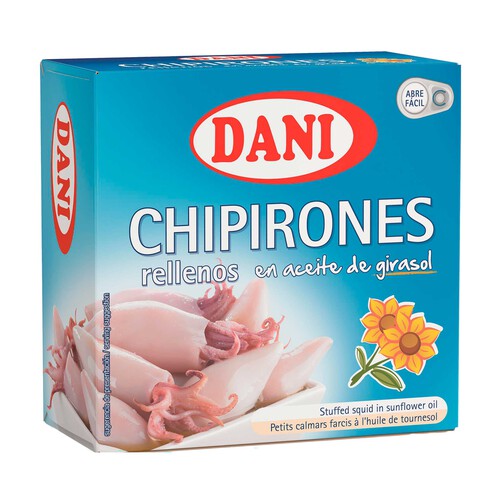 Alcampo DANI Chipirones rellenos en aceite vegetal lata de 96 g