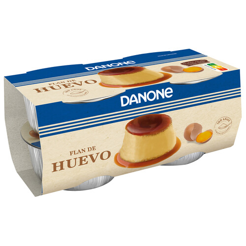 Alcampo DANONE Flan de huevo con caramelo elaborado sin gluten DANONE 4 x 100 g