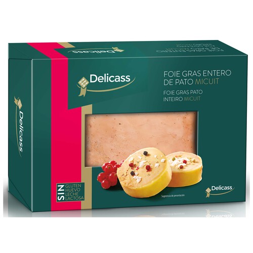 Alcampo DELICASS Foie gras de pato entero "Mi cuit" DELICASS 200 g