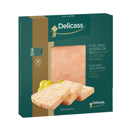 Alcampo DELICASS Foie gras entero de pato micuit al Pedro Ximénez DELICASS 80 g