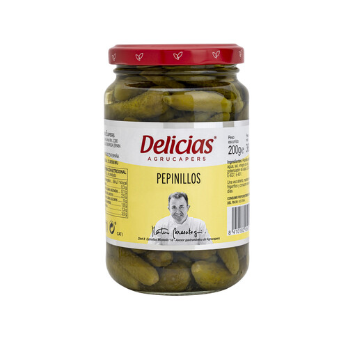 Alcampo DELICIAS Pepinillos pequeños en vinagre extra DELICIAS frasco de 200 g