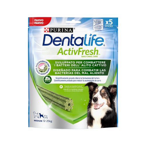 Alcampo DENTALIFE Snack dental perros 12 a 25 kg PURINA DENTALIFE ACTIVFRESH 4 uds