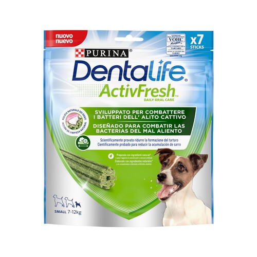 Alcampo DENTALIFE Snack dental perros 7 a 12 kg PURINA DENTALIFE ACTIVFRESH 4 uds