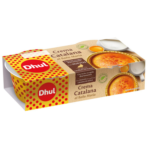 Alcampo DHUL Crema catalana elaborado al baño maria con leche recogida diariamente DHUL 2 x 100 g