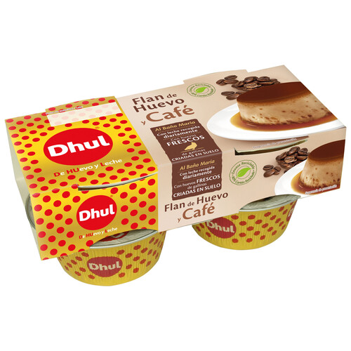 Alcampo DHUL Flan de huevo y café elaborado al baño maria con leche recogida diariamente DHUL 4 x 110 g