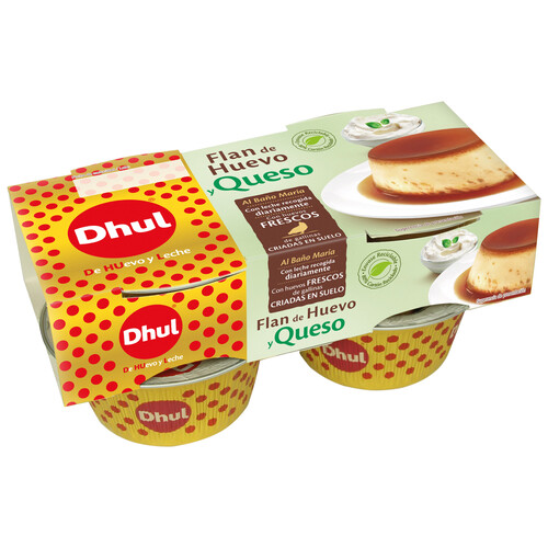 Alcampo DHUL Flan de huevo y queso elaborado al baño maria con leche recogida diariamente DHUL 4 x 110 g