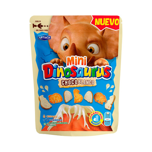 Alcampo DINOSAURUS Mini Galletas con chocolate blanco 120 g