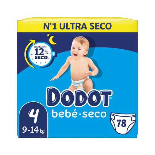 Alcampo DODOT Bebé-seco Pañales talla 4 (9-14 kg) 78 uds