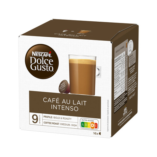 Alcampo DOLCE GUSTO Café en cápsulas con leche intenso I6 16 uds