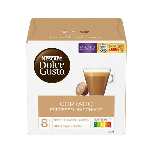Alcampo DOLCE GUSTO Café en cápsulas cortado espresso Macchiato 16 uds.