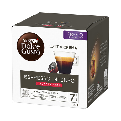 Alcampo DOLCE GUSTO Café en cápsulas descafeinado Espresso I7 16 uds