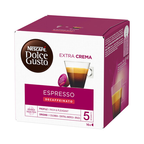 Alcampo DOLCE GUSTO Café en cápsulas descafeinado suave I5 16 uds