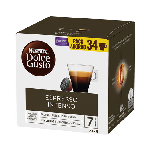 Alcampo DOLCE GUSTO Café en cápsulas Espresso Intenso I7 34 uds