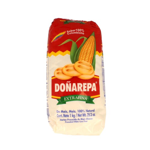 Alcampo DOÑA AREPA Harina maiz precocida blanca 1 1 kg