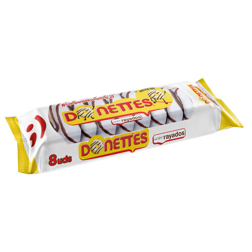 Alcampo DONETTES Mini rosquillas bañadas de chocolate blanco 8 uds 189 g