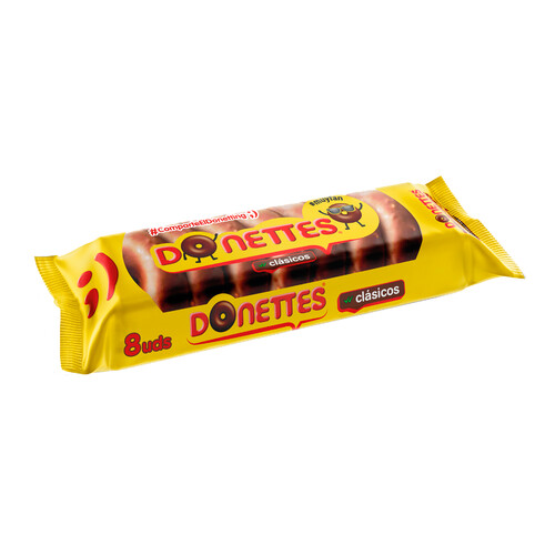 Alcampo DONETTES Rosquillas clásicas bañadas de chocolate 8 uds 171 g