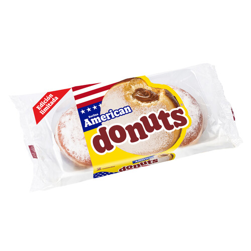 Alcampo DONUTS American Berlinas rellenos de chocolate 2 uds 156 g